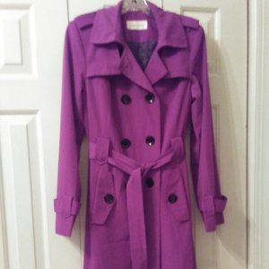 Calvin Klein purple trench coat size 4